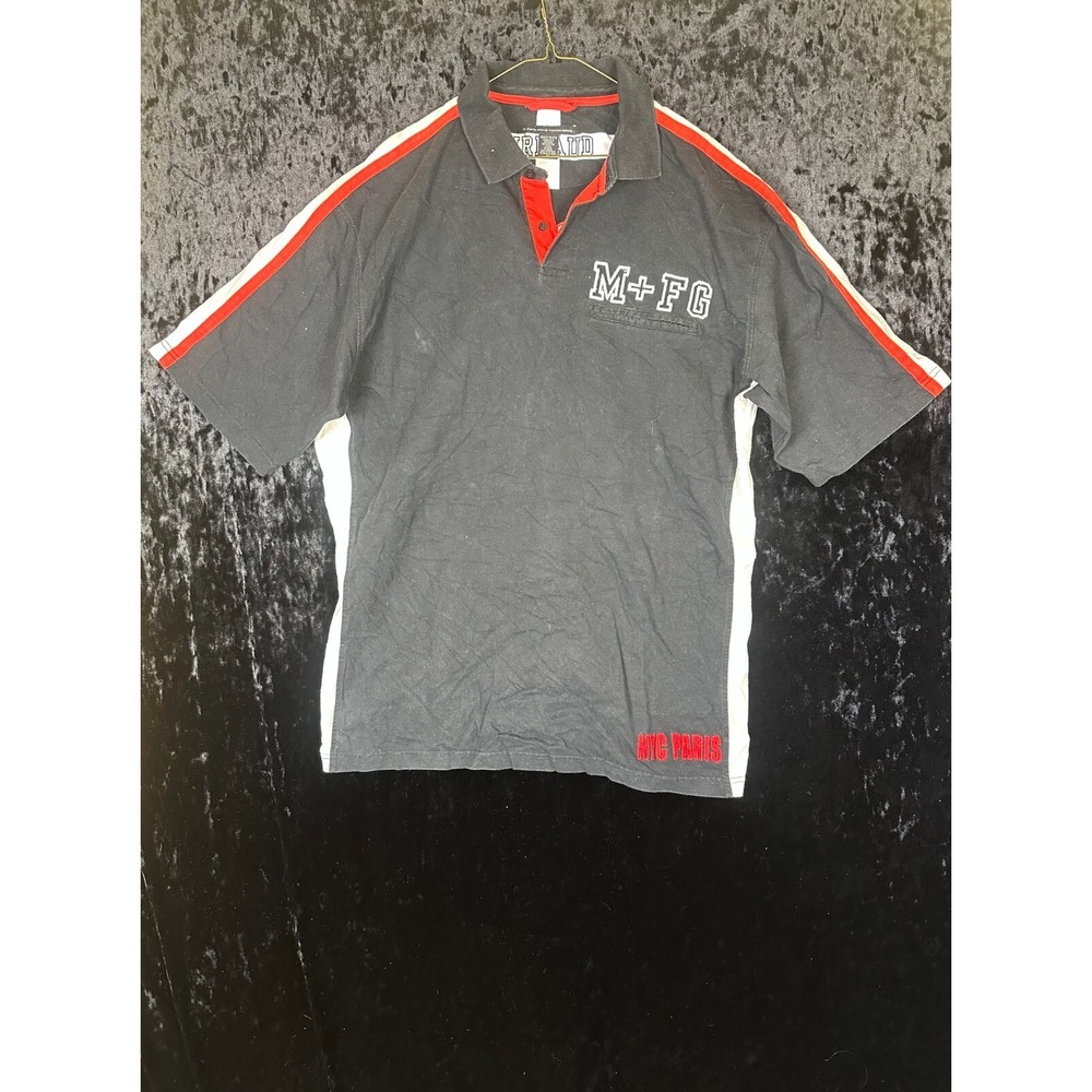 Francios Girbaud Short Sleeve Polo Men's XL‎ Black Embroidered Logo NYC PARIS
